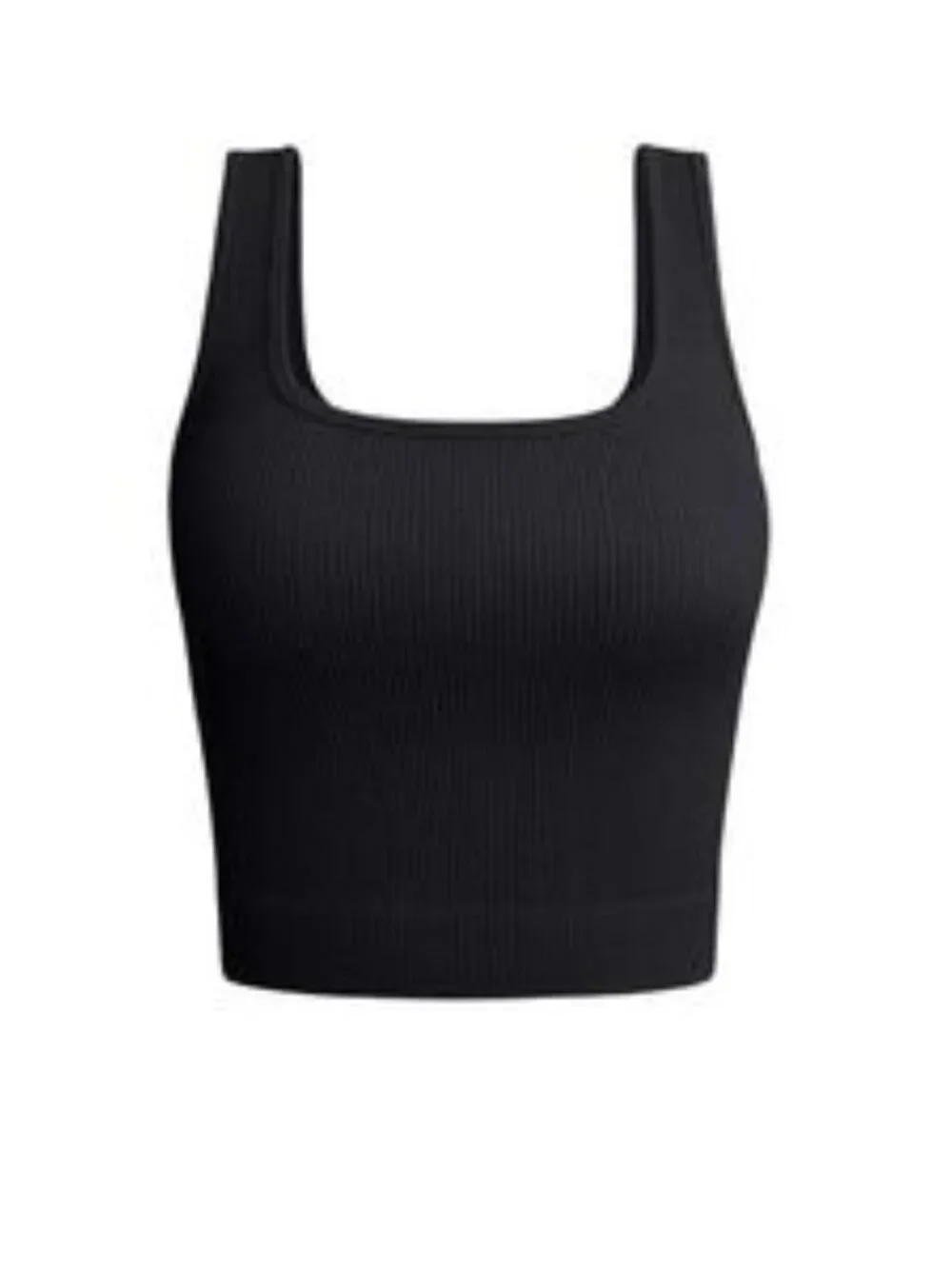 OQQ 2 Ribbed Cropped Tank Tops Off-white & Black Medium N w/out tags - Picture 1 of 6